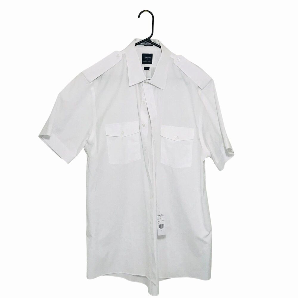 NETJETS Brooks Brothers White Sz 17 Regular Short Sleeve Lot Of 5